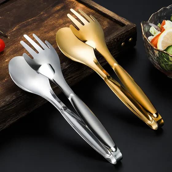 Tenazes Antiderrapantes De Aço Inoxidável Para Alimentos Pão De Salada De Carne Churrasco Acessórios De Cozinha Utensílios
