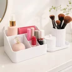 Organizador de Maquiagem para Cosméticos, Joias e Pincéis –  Design Elegante e Funcional Penteadeira