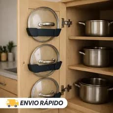 Suporte para Tampa de Panela Organizador de Armário Cozinha, Kit 3, 4, 6 ou 8 Unidades, Fixação 3M