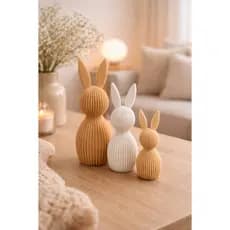 Kit Decorativo 3 Coelhos Minimalistas para Ambiente Moderno e Aconchegante - Decoração