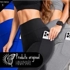 Calça Legging com Bolso Lateral Legging Academia Cintura Alta Legging Zero Transparência Poliamida