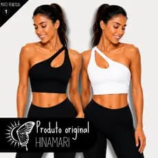 KIT 2 Top de Academia Top um Ombro Só com Bojo Removível Top Gota Fitness Suplex