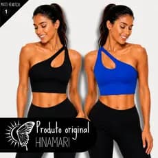 KIT 2 Top de Academia Top um Ombro Só com Bojo Removível Top Gota Fitness Suplex