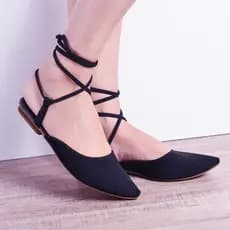 Sapato Sapatilha Rasteira Mule Amarrações Moda Feminina Calçados