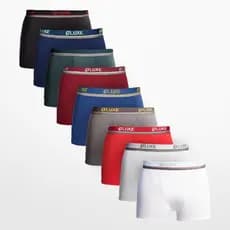 Kit 5 Cuecas Boxer Masculinas Microfibra Lisa Sem Costura Confortável Respirável Elastano D'Luxe Premium Atacado