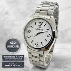 Relógio Unissex ORIMET Social Casual Aço Inoxidável Elegante Analógico Resistente Pulseira Metal Clássica minimalista