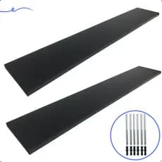 Kit 2 Prateleira Preta 90X15 + Suporte Flutuante Mdf  Organizadora Decoração Cozinha Banheiro Sala