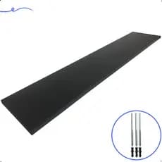 1 Prateleira Preta 100X20 Com Suporte Flutuante Mdf  Organizadora Decoração Cozinha Quarto Banheiro