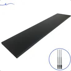 1 Prateleira Preta 90X20 Com Suporte Flutuante Mdf  Organizadora Decoração Cozinha Quarto Banheiro
