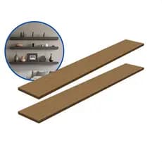 Kit 2 Prateleira Freijó 100X15 + Suporte Flutuante Mdf  Organizadora Decoração Cozinha Banheiro Sala