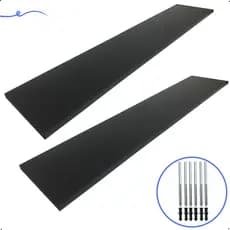 Kit 2 Prateleira Preta 100X20 + Suporte Flutuante Mdf  Organizadora Decoração Cozinha Banheiro Sala
