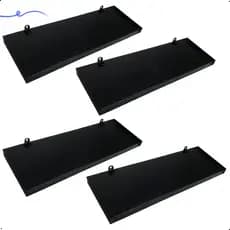 Kit 4 Prateleira Preta 30X10 + Suporte Flutuante Mdf  Organizadora Decoração Cozinha Banheiro Sala