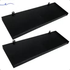 Kit 2 Prateleira Preta 30X10 + Suporte Flutuante Mdf  Organizadora Decoração Cozinha Banheiro Sala