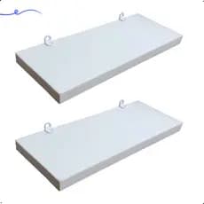 Kit 2 Prateleira Branca 25X10 + Suporte Flutuante Mdf  Organizadora Decoração Cozinha Banheiro Sala