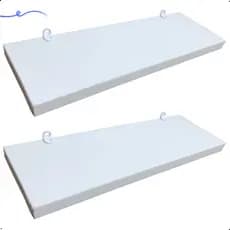 Kit 2 Prateleira Branca 30X10 + Suporte Flutuante Mdf  Organizadora Decoração Cozinha Banheiro Sala