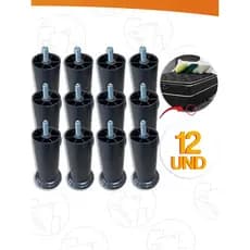 Kit 12 Pés de Cama Box 12cm Cabeceira Pezinho Plástico Com Parafuso Resistente Kolling Sell