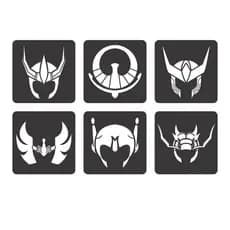 Quadro Decorativo Kit Cavaleiros do Zodíaco MDF Vazado 3mm Preto Fosco