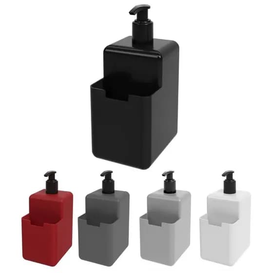 Dispenser Porta Detergente e Esponja Coza Single 500ml Colorido