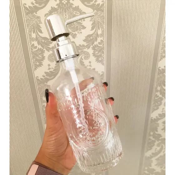 Dispenser Saboneteira em Vidro para Sabonete Líquido ou Álcool em Gel