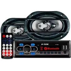 Kit Som Radio Mp3 Bluetooth + 2 Kit Alto Falante 6x9 200w
