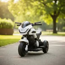 Mini Moto Elétrica Infantil 6v Som E Música Branca Estilosa