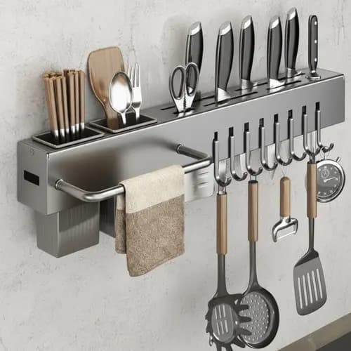 Suporte Talheres Utensílios Acessorios Cozinha Com Ganchos