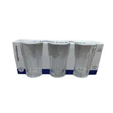 Kit Trio Copos Vidro Transparente 350ml Altura Resistente Uso Diario