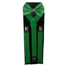 Suspensório e Gravata Borboleta Verde Bandeira Tamanho Adulto Casamentos Eventos Formatura