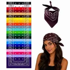5 Bandanas Escolha as Cores Bandana Lenço Estampado Em Poliéster