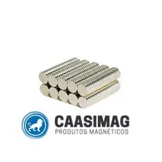 Conjunto de imãs de Neodimio Ø10x4mm - Pacote com 5 unidades