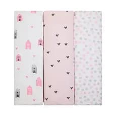 Manta Cueiro Flanelado Bebê Menina Menino 1,00x80cm Composê  Kit C/3 Unidades