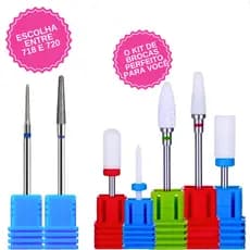 Kit 6 Broca Unha Gel Manicure Cerâmica Com Diamantada 718 ou 720 - Escolha Antes da Compra