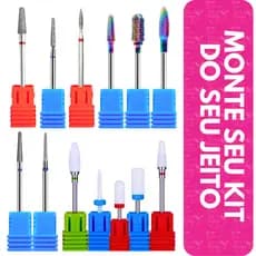 Broca Unha Gel Manicure Ceramica Tungstenio Chama Russa 718 720 Cuticula Acabamento - Monte Seu Kit