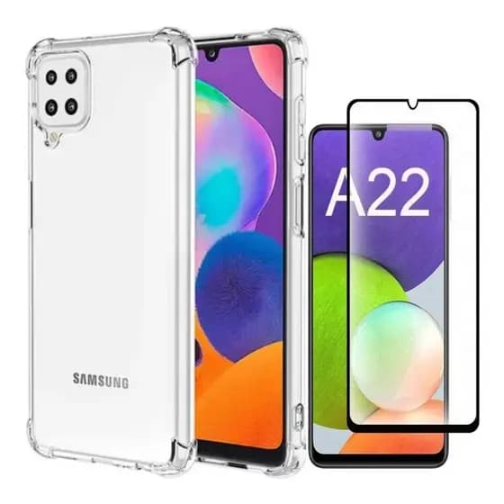 Capa Case Capinha Para Galaxy A22 4G + Película 3D Vidro Temperado
