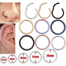 Feeling 316L Aço Inoxidável Homens Mulheres Anel Nariz Colorido Titânio Fake Lip Piercing Sem Brincos De Cartilagem Hoop
