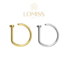 Piercing Nariz Argola D-Ring Dourado Aço Cirúrgico Nostril, Septril, Rook, Conch