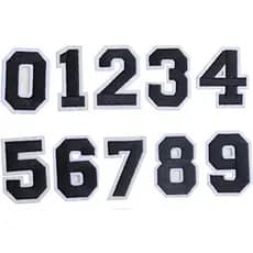 Kit 1 a 5 Numeros ou Letras Aplique Patch Adesivo Termocolante Personalizar com Ferro de Passar Costura