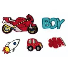 Dinossauro Motos Carros Homem Aranha Guitarra Foguete Patch Patches Bordado Aplique Meninos Meninas