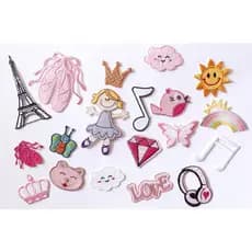 Kit 4 letra + 20 mini desenhos Bordado Termocolante Tatch Aplique