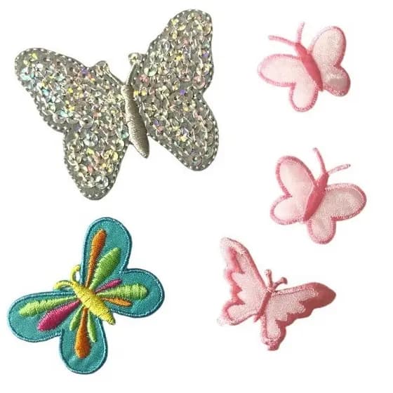 Borboletas Brilho Lantejoulas Patch Aplique Personalizar Adesivo Termocolante Sol Lua Diamante Fofos