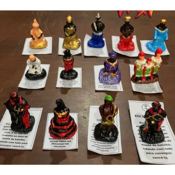 Kit Orixas Umbanda Matriz Africana Miniatura Entidade Estatueta Mini Estatuas Axe Conga Altar