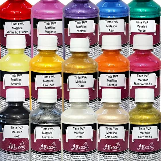 Tinta PVA Metálica 250ml Altezza alto brilho com maior rendimento