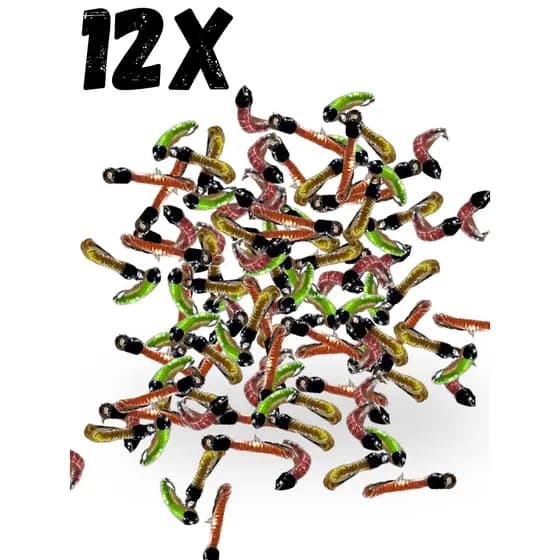 Isca Artificial Para Lambari Larva De Diptero Anzol C/12  Fly Fishing Pesca de Lambaris