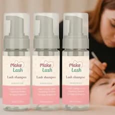 Kit com 3 Lash Shampoo Espuma de Limpeza MAKE LASH Extensão Cílios - 100 Ml