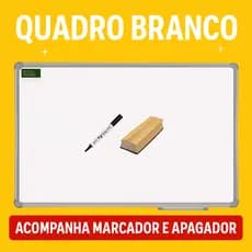 Quadro Escolar Branco Alumínio 2m/2,5m/3m Souza + Brindes (Caneta e Apagador) Novo Decorativo Office