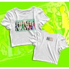 Camiseta Cropped Algodão Brasil RBD Fashion Tour Feminino e Masculino
