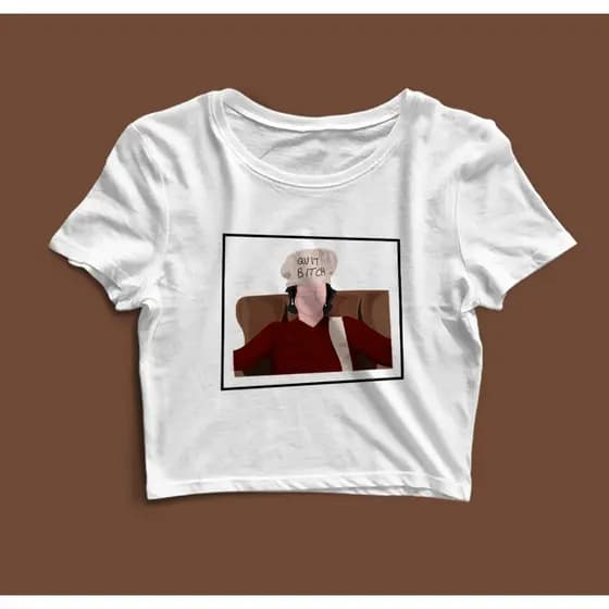 Camiseta Cropped Algodão Quit bitch (Friends) Feminino e Masculino