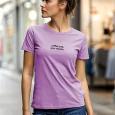 Camiseta Coffee Yes, You Maybe de Algodão Unissex