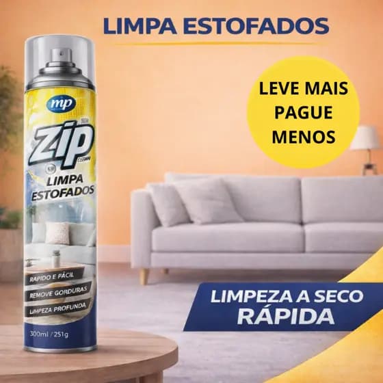 Limpa Estofados a Seco Espuma Spray Zip Clean 300ml Limpa Sofá Estofado Banco Carro Colchão Carpete