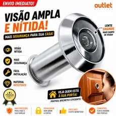 Olho Mágico Porta Portão de Madeira Larga de Metal Cromado Largura de 35 A 60mm Segurança Casa